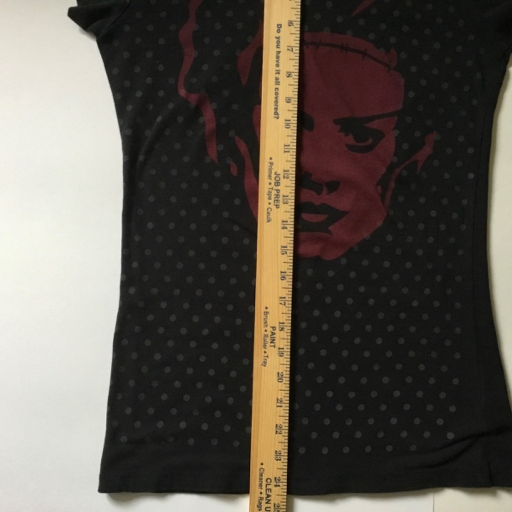Bride OF Frankenstein Halloween Tee Shirt & Scull Earrings LG - Picture 4 of 8